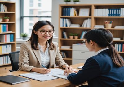 Education counselling session with a student