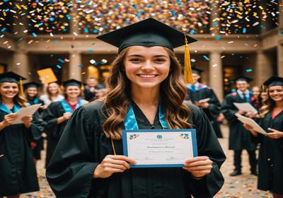Student receiving a scholarship award